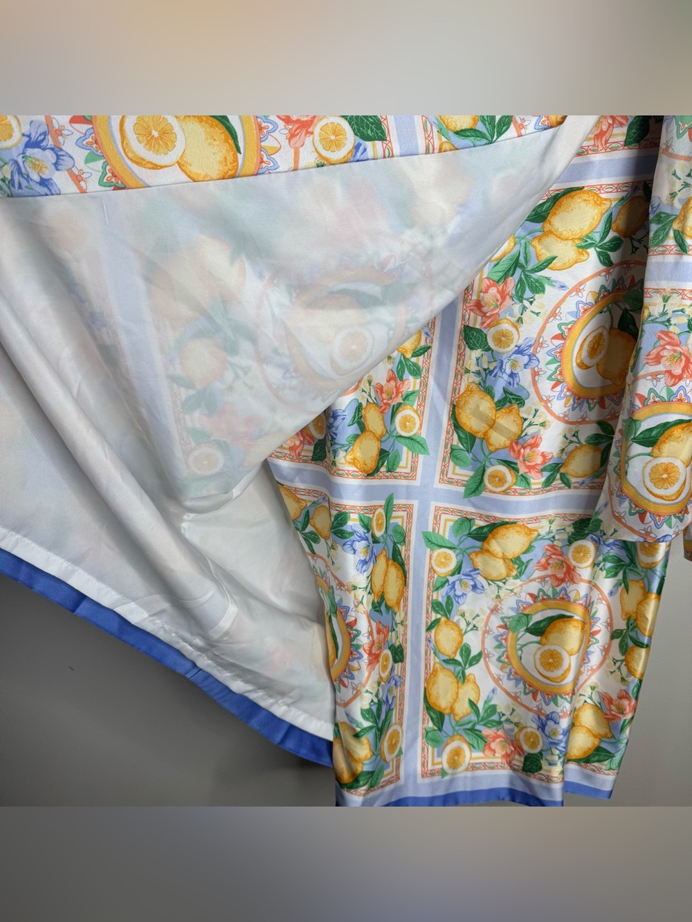 Ann Taylor Satin Italian Summer Lemon Wrap Midi Skirt Size 12 Vacation Coastal - Picture 4 of 6